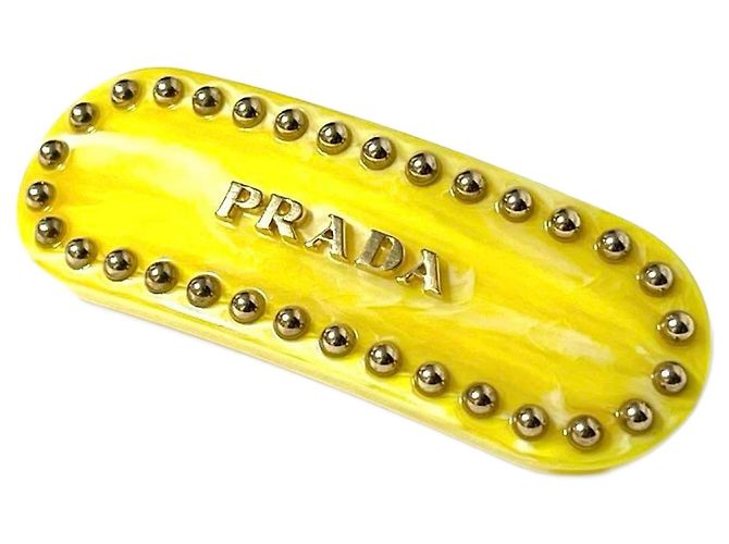 Fermaglio per capelli giallo da donna Prada