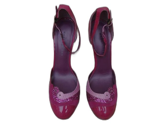 Saltos Marc Jacobs em couro verniz roxo