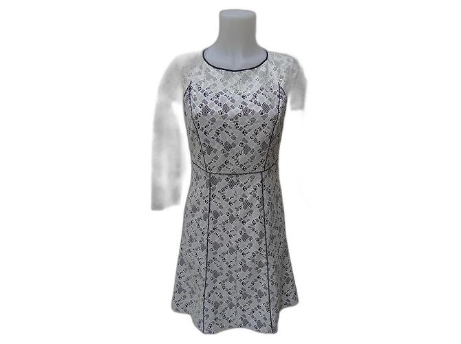 Vestido Nina Ricci de encaje de algodón crema Crudo