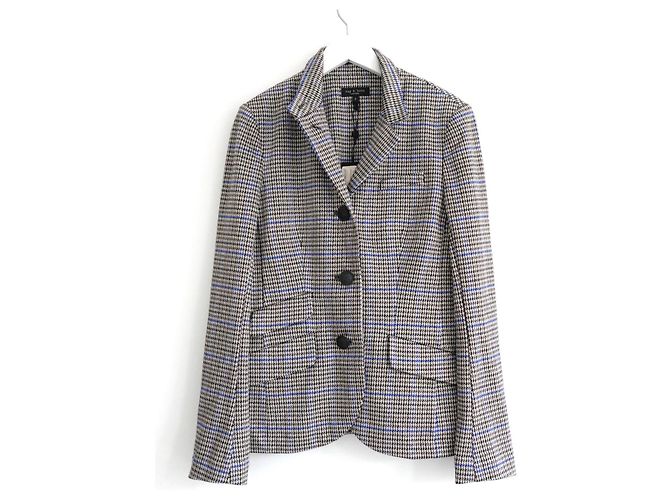 Blazer xadrez marrom e azul Rag & Bone Slade