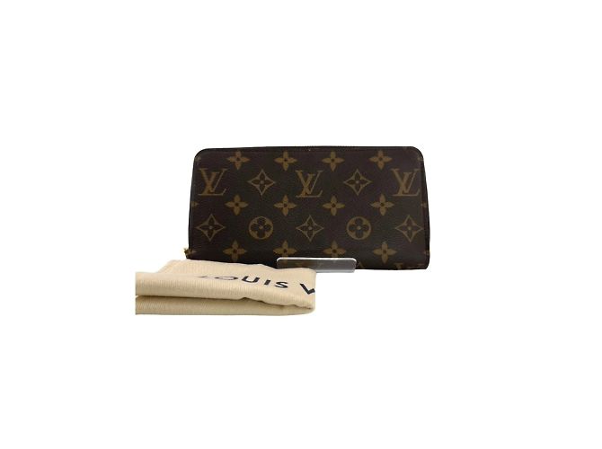 Louis Vuitton Monogram Long Wallet Brown Fuschia