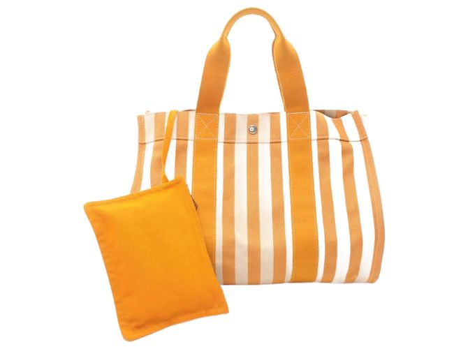 Sac tote MM Cannes d'Hermès Orange Écru
