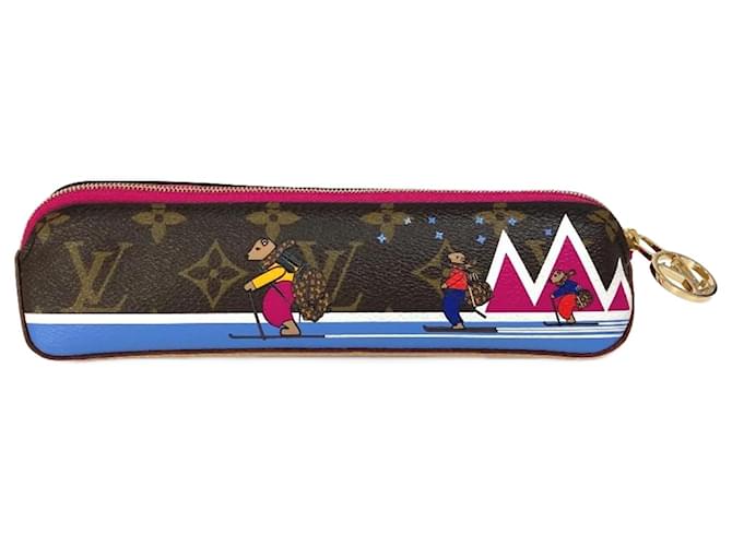 Louis Vuitton Monogram Truth Elisabeth Pencil Case Brown Patent leather Cloth  ref.1622002