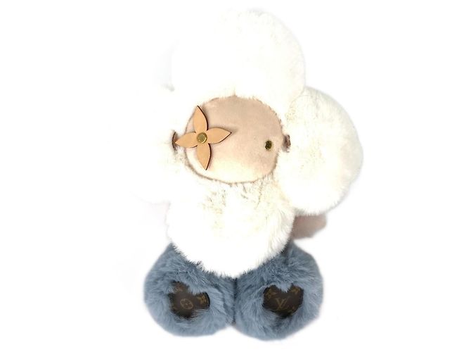 Louis Vuitton Fur Doudou Vivienne Doll White Blue