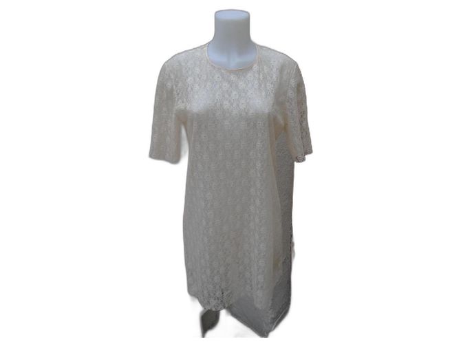 Stella Mc Cartney Stella McCartney Spitzenkleid Beige Creme Roh