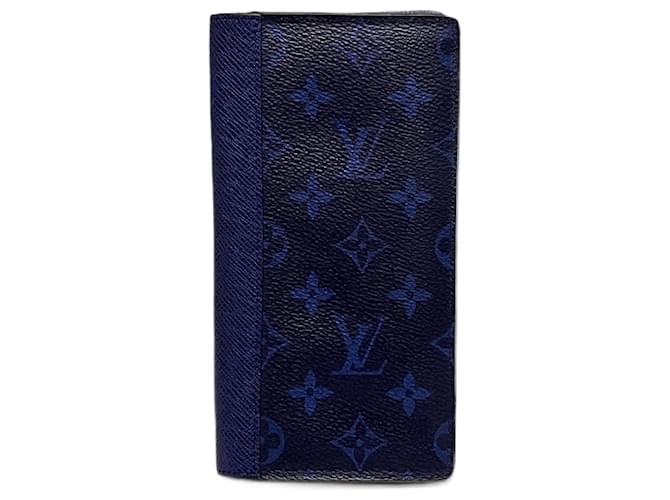 LOUIS VUITTON 2024 Portefeuille Brazza Bi-Fold Wallet Noir/Blue