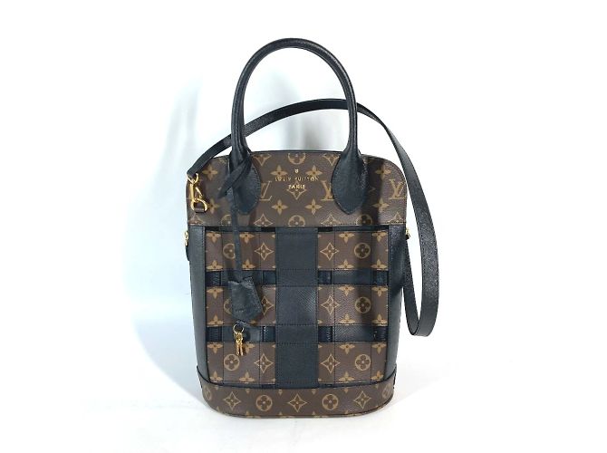 Sac à main épaule Monogram Traceage de Louis Vuitton Marron Noir