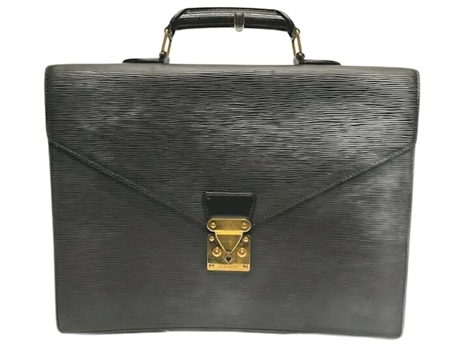 Louis Vuitton Epi Serviette Conseiller Handbag Black Leather  ref.1623024