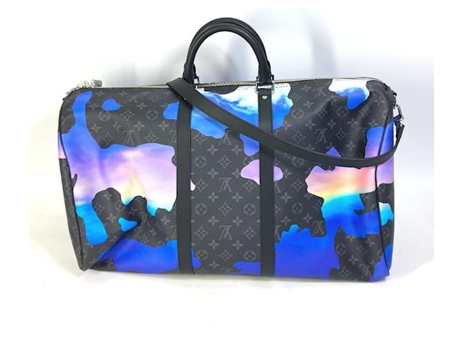 Keepall Louis Vuitton Monogram Eclipse Boston Bag Black