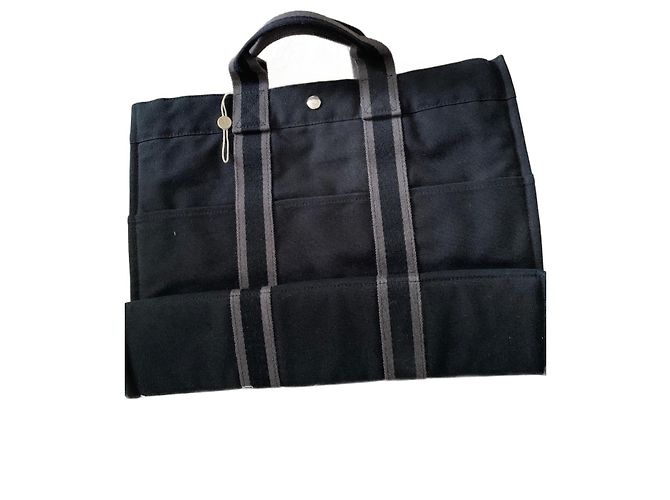 Toto Bag Hermès Cabas Toto toile noire
