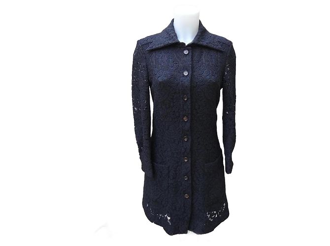 Chloé Abrigos, Ropa de abrigo Azul marino Encaje