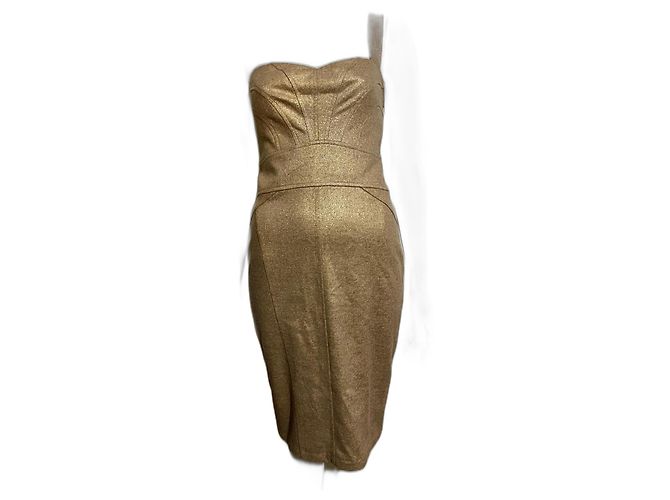 Diane Von Furstenberg Vestido lápiz Jiwon dorado DvF de mezcla de lana