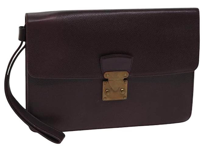 LOUIS VUITTON Taiga Pochette Kourad Clutch Bag Acajou M30196 LV Auth bs17180 Brown Leather  ref.1624025