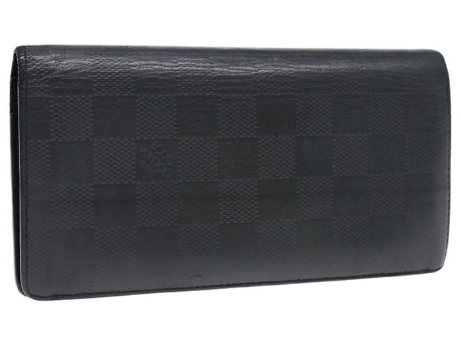 LOUIS VUITTON Cartera Brazza Damier Infini Negra N63010 Auth bs17104 Negro