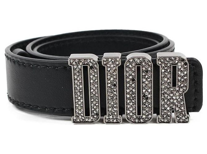 Dior Belt Logo Line Stone Leather Black List 75 Belt Black Dior Oblique Jacquard and Black Grained Calfskin  main image 4