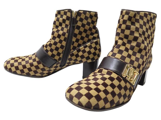 BOTAS DE CUERO LOUIS VUITTON DAMIER SAUVAGE LOCK 39