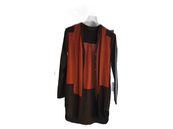 Tunica Karl Lagerfeld in seta e nylon nera e bordeaux Nero Bordò