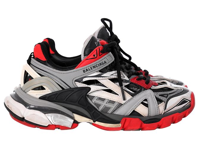 Day Baskets Balenciaga Track. 2 en polyuréthane noir et rouge