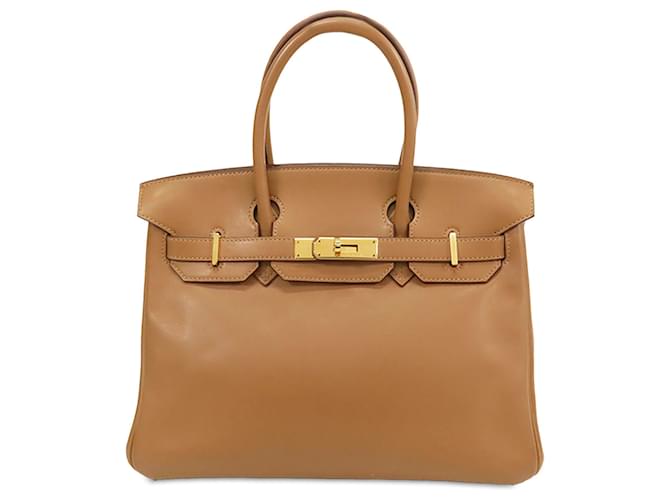 Hermes Brown Swift Birkin Retourne 30 Camel Leather Pony style calfskin ref.1626214 Joli Closet