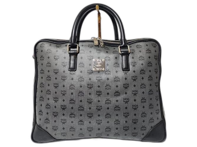 Bolsa para laptop MCM Visetos Gris/Negro