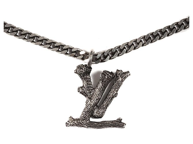Collar Péndulo de Madera Louis Vuitton LV Plata