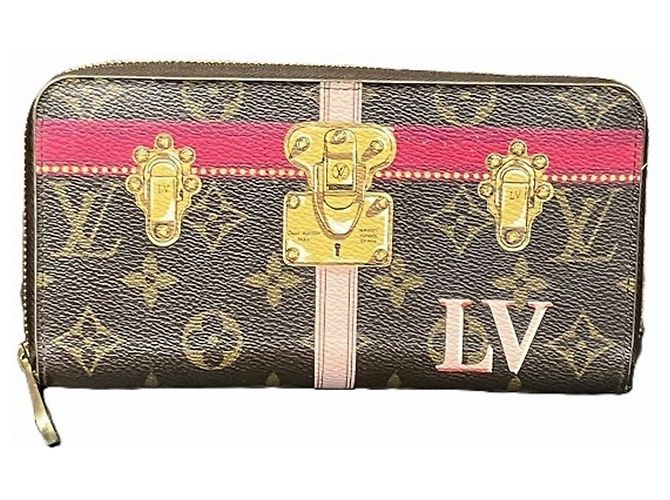 Louis Vuitton Monogram Summer Trunk Zippy Wallet Brown