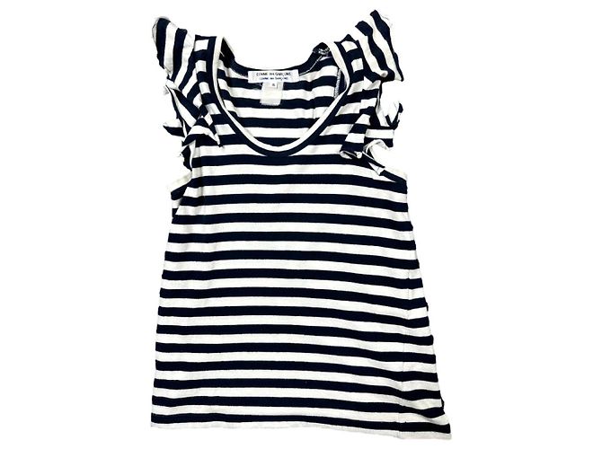 Comme Des Garcons Comme des Garçons SS2011 Top a Righe con Rouches. Nero Bianco