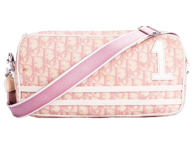 Christian Dior Oblique Monogram Shoulder Bag Pink Cloth  ref.1628200