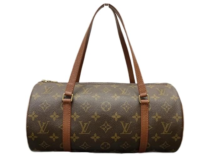 Bolsa Louis Vuitton Monogram Old Papillon 30 Marrom Couro envernizado  ref.1628475