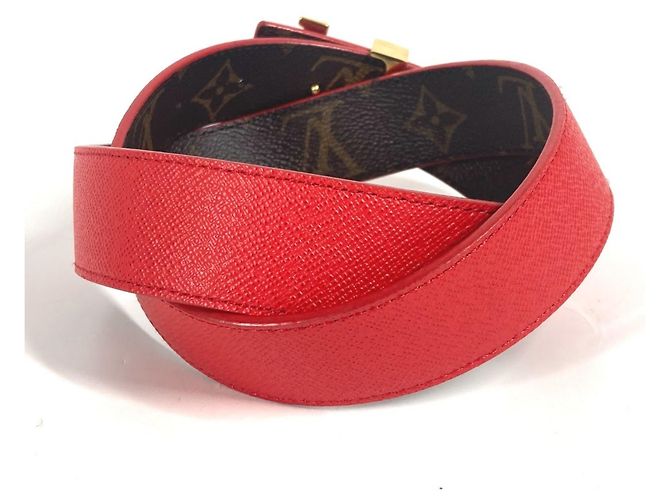 Louis Vuitton Monogram Gürtel Braun Rot 