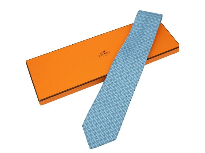 Silk In Hermès Cravatta in seta blu Hermes