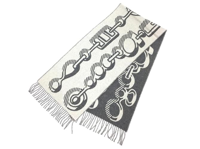 Hermès Écharpe en cachemire Hermes en gris Marron  ref.1629192