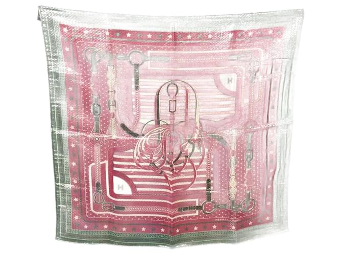 Écharpe en soie Hermès en fuchsia, vert et rose Fuschia  ref.1629202