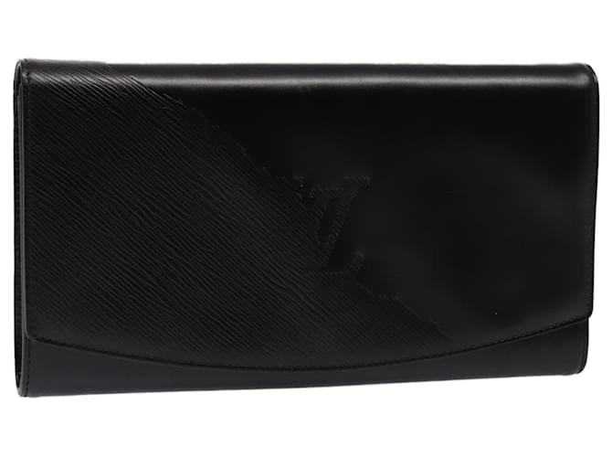 LOUIS VUITTON Opera Line Aegean Clutch Bag Leather Black M63962 LV Auth ep5461  ref.1629292