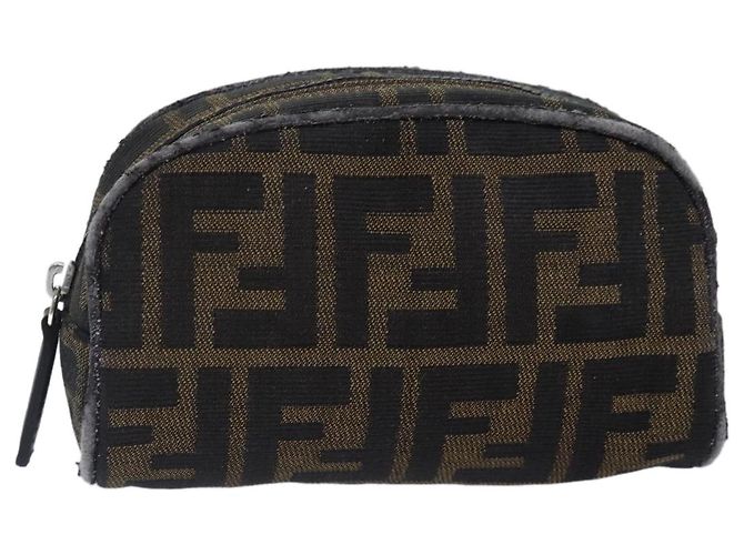 FENDI Zucca Canvas Tasche braun schwarz silber authentisch fm3759
