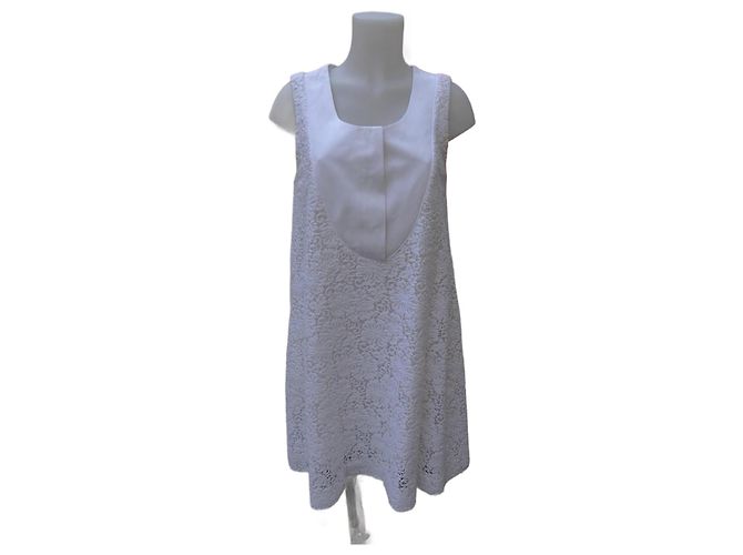 Vestido Chloé Branco de Algodão e Renda