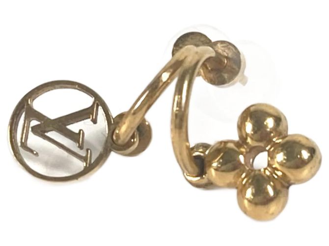 Orecchini Louis Vuitton Monogram Flower Stud D'oro 