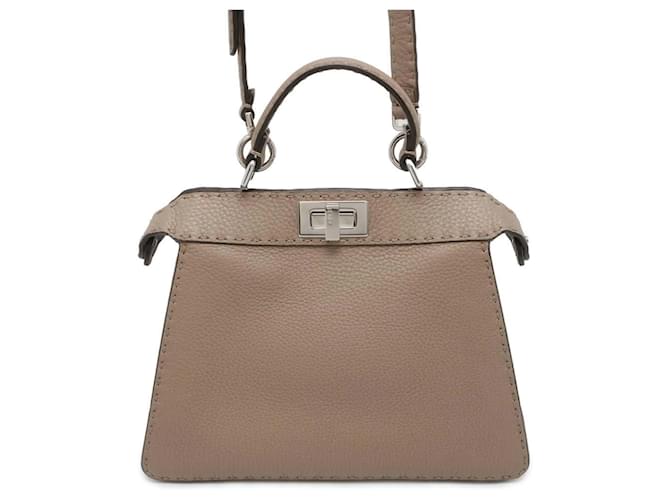 Fendi Handbag Selleria Peekaboo ISEEU Small Brown Leather ref.1629884 -  Joli Closet