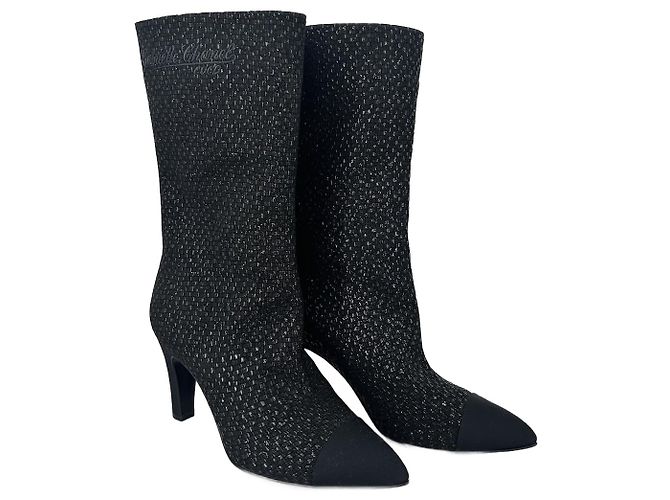 Chanel Gabrielle boots Black Silvery