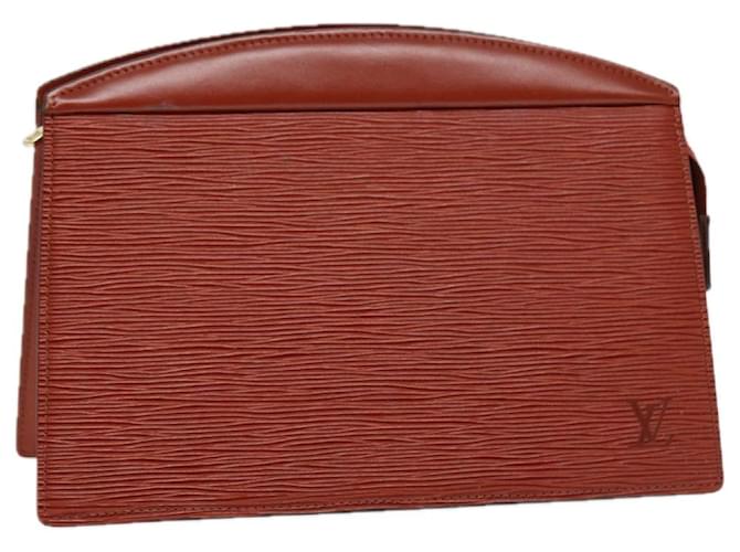 LOUIS VUITTON Epi Trousse Crete Pouch Marrom M48403 LV Auth ep5458 Couro  ref.1631000