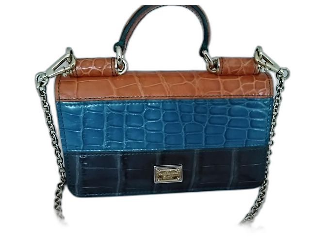Dolce & Gabbana Mini bolsa para telefone patchwork de crocodilo Multicor