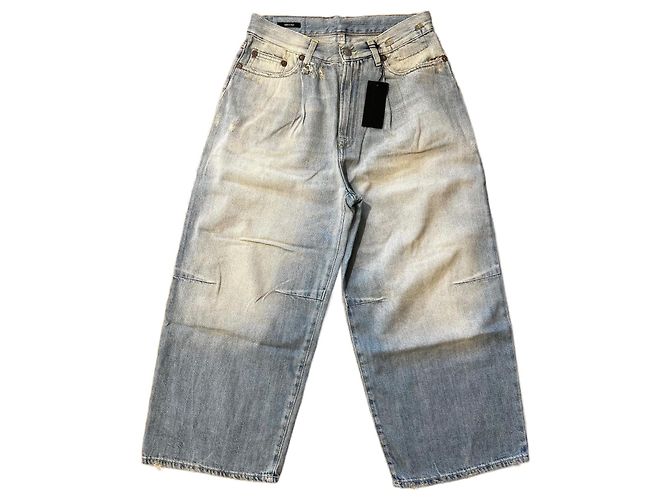 Jean ancho R13 CROP Azul