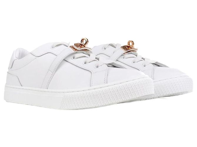 Kelly Hermès HERMES  Baskets T.EU 39 Cuir Blanc