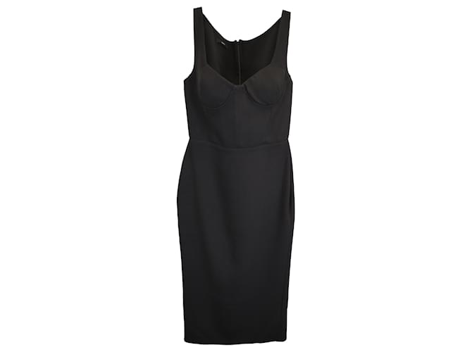 Autre Marque Alex Perry Pagett Midi Sweetheart Neck Dress in Black Viscose Cellulose fibre  ref.1631617