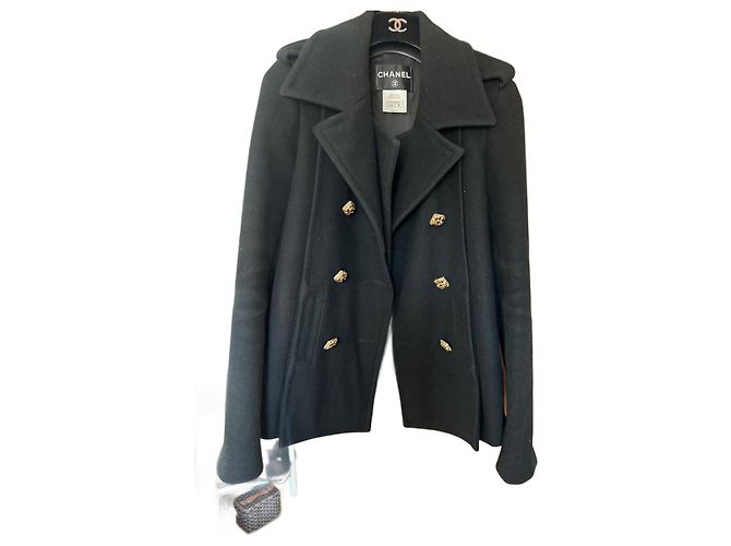 Chanel Black Wool Coat