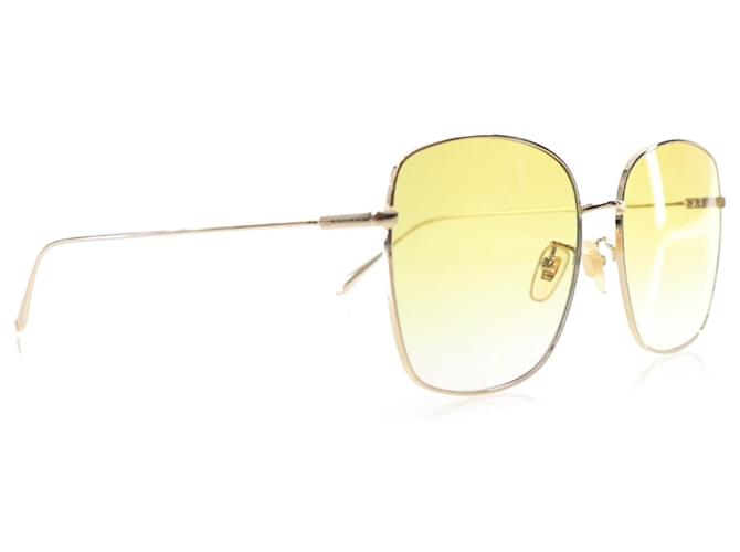 Gafas de sol amarillas cuadradas con lentes tintadas de Gucci con charm de corazon Amarillo Metal Plastico ref.1631862 Joli Closet