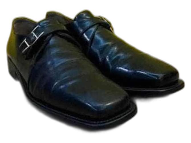 Hermès calfskin loop derby Black Leather  ref.1632002