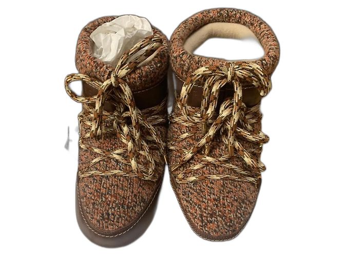 Chloé Botines Marrón oscuro Lana