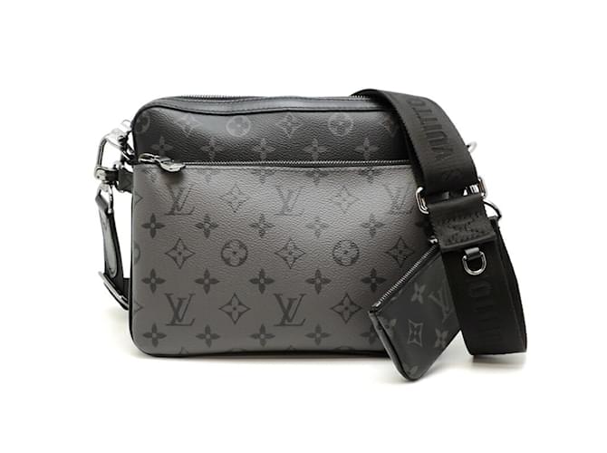 Louis Vuitton Trio Herren Schultertasche Braun Schwarz Leinwand