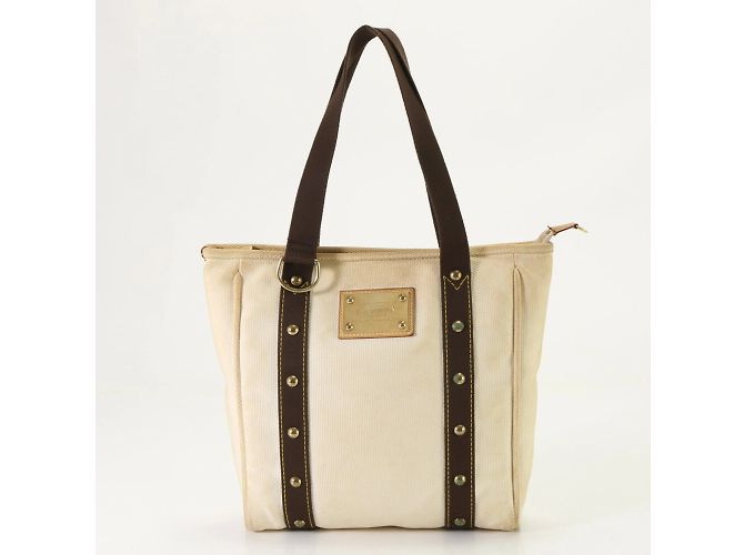Borsa a Spalla Louis Vuitton Antigua Cabas MM Ecru Crudo